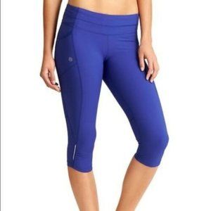 Athleta Dobby Free Knicker Cropped Leggings Blue S